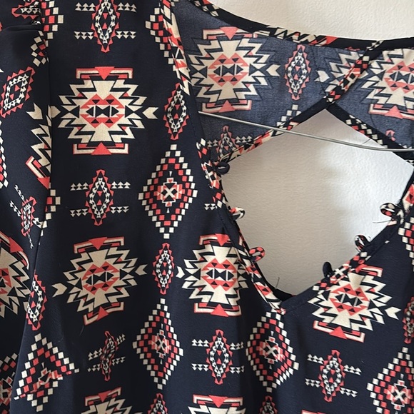 Xhilaration Navy Dress with Bishop Sleeves - Picture 3 of 6